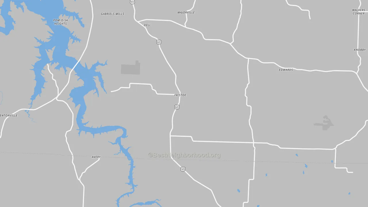 Transit Grade map of Fristoe, MO