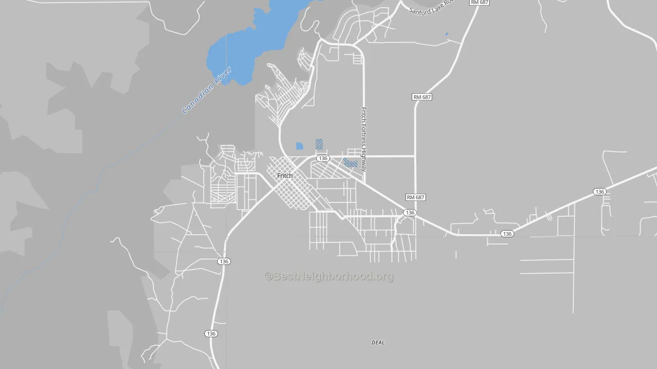Transit Grade map of Fritch, TX