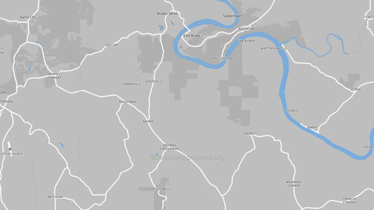 Transit Grade map of Frogtown, PA