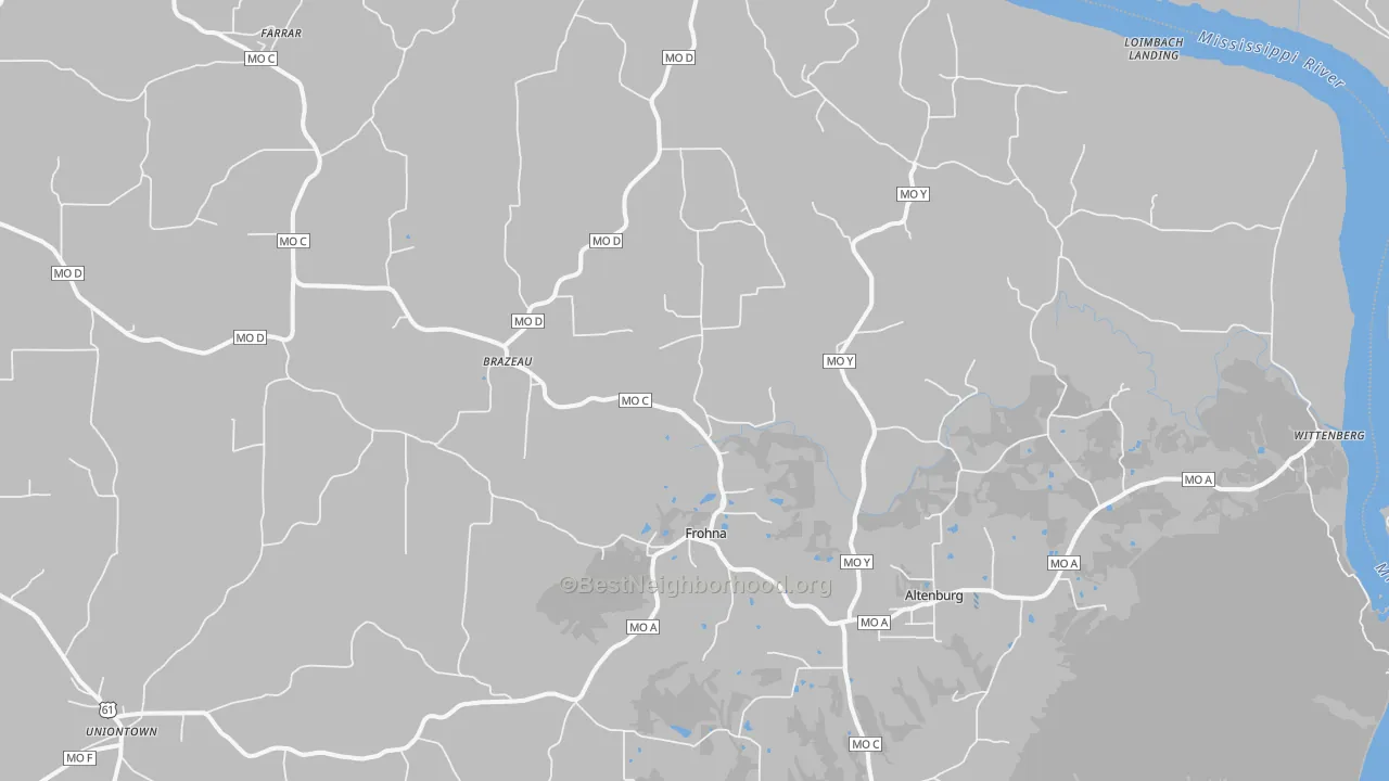 Transit Grade map of Frohna, MO