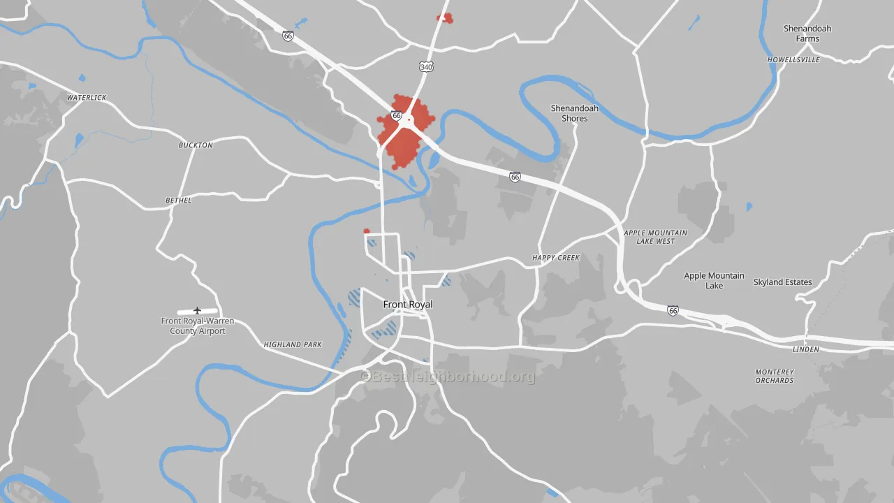 Transit Grade map of Front Royal, VA