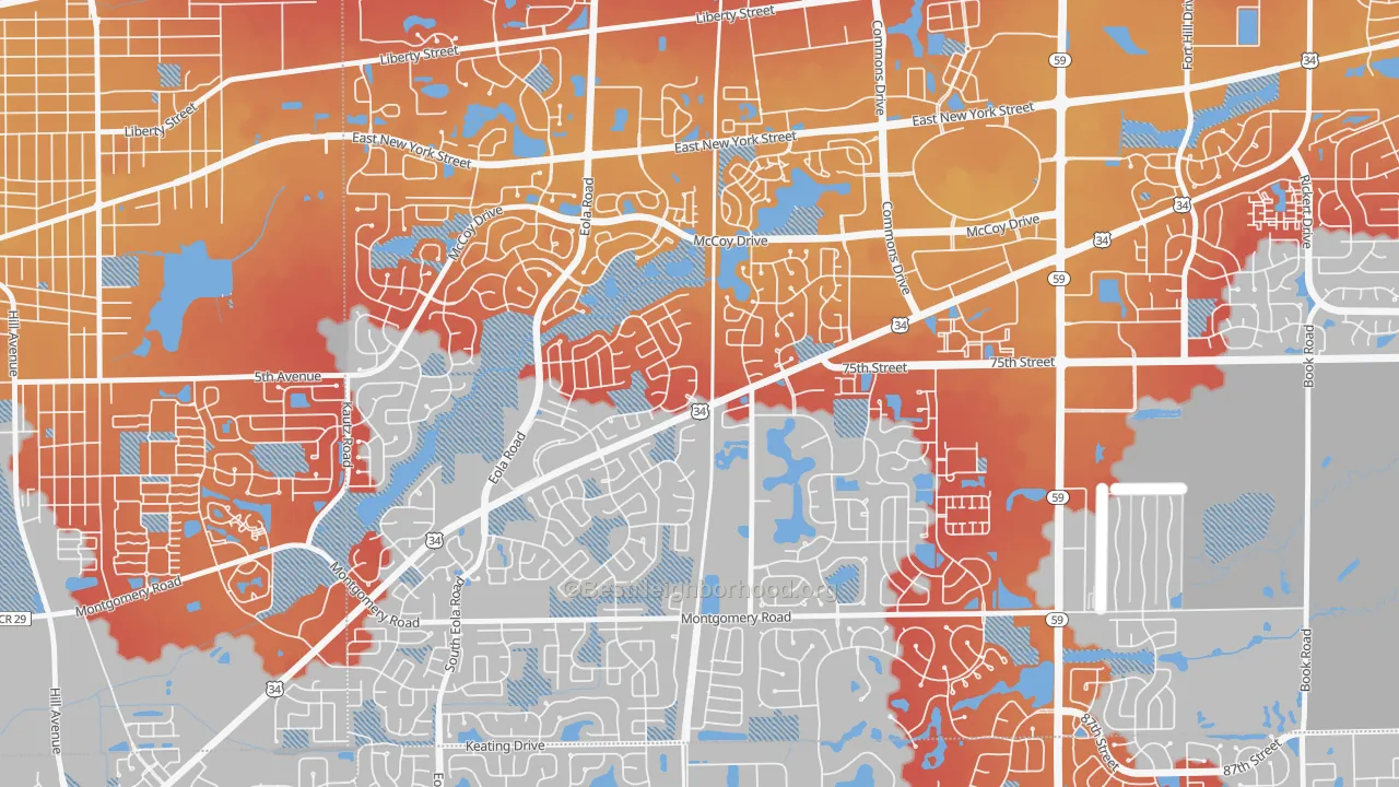 Transit Grade map of Frontenac, Aurora, IL