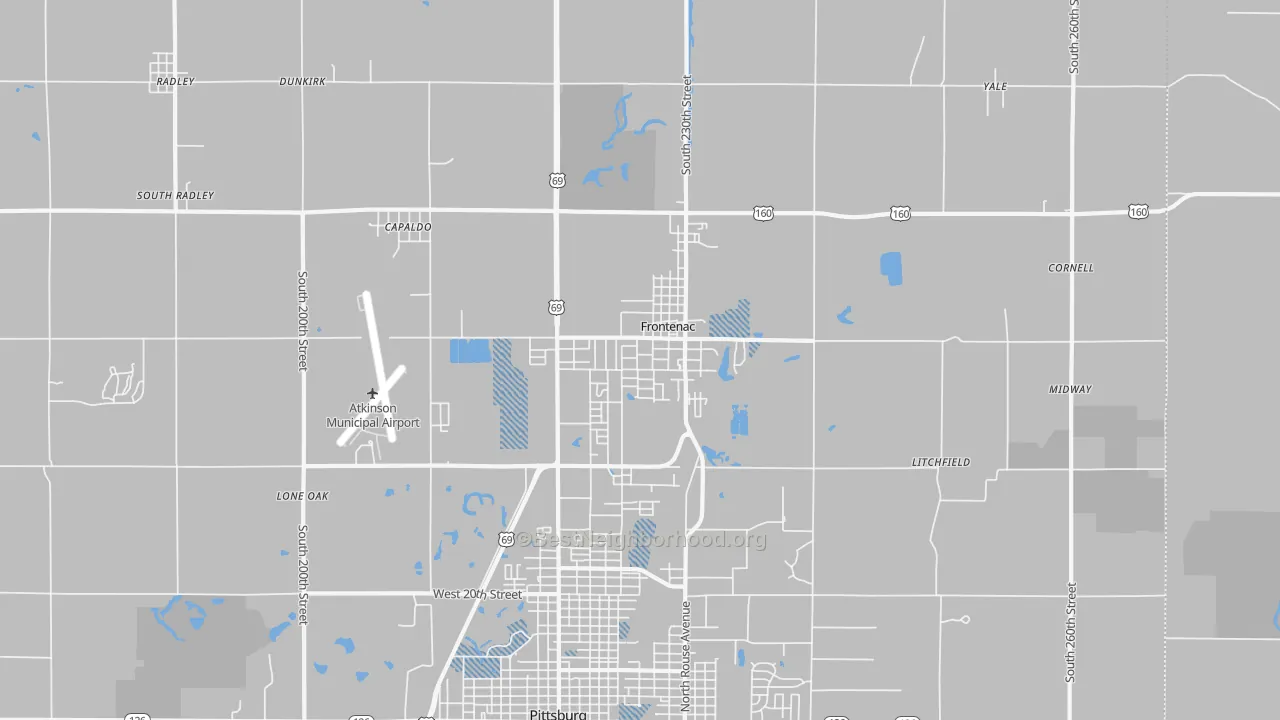 Transit Grade map of Frontenac, KS