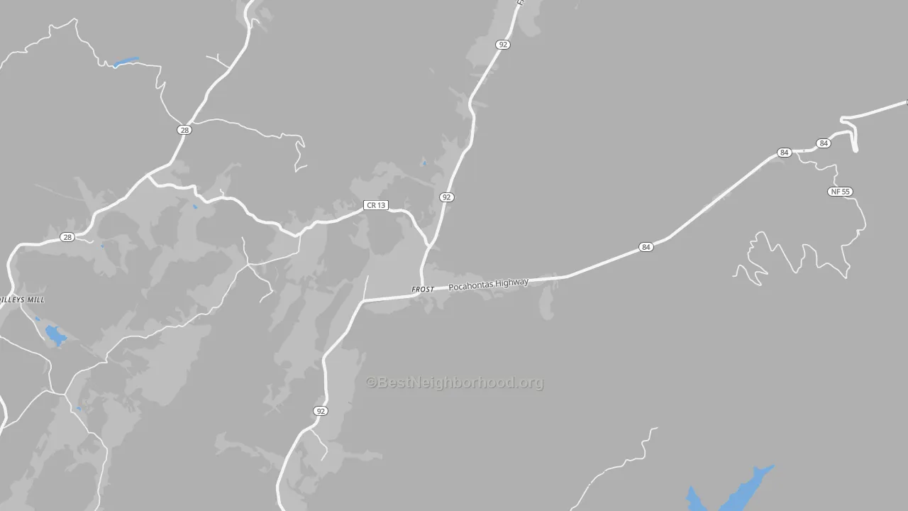 Transit Grade map of Frost, WV