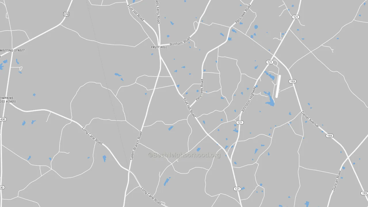Transit Grade map of Fruit Hill, SC