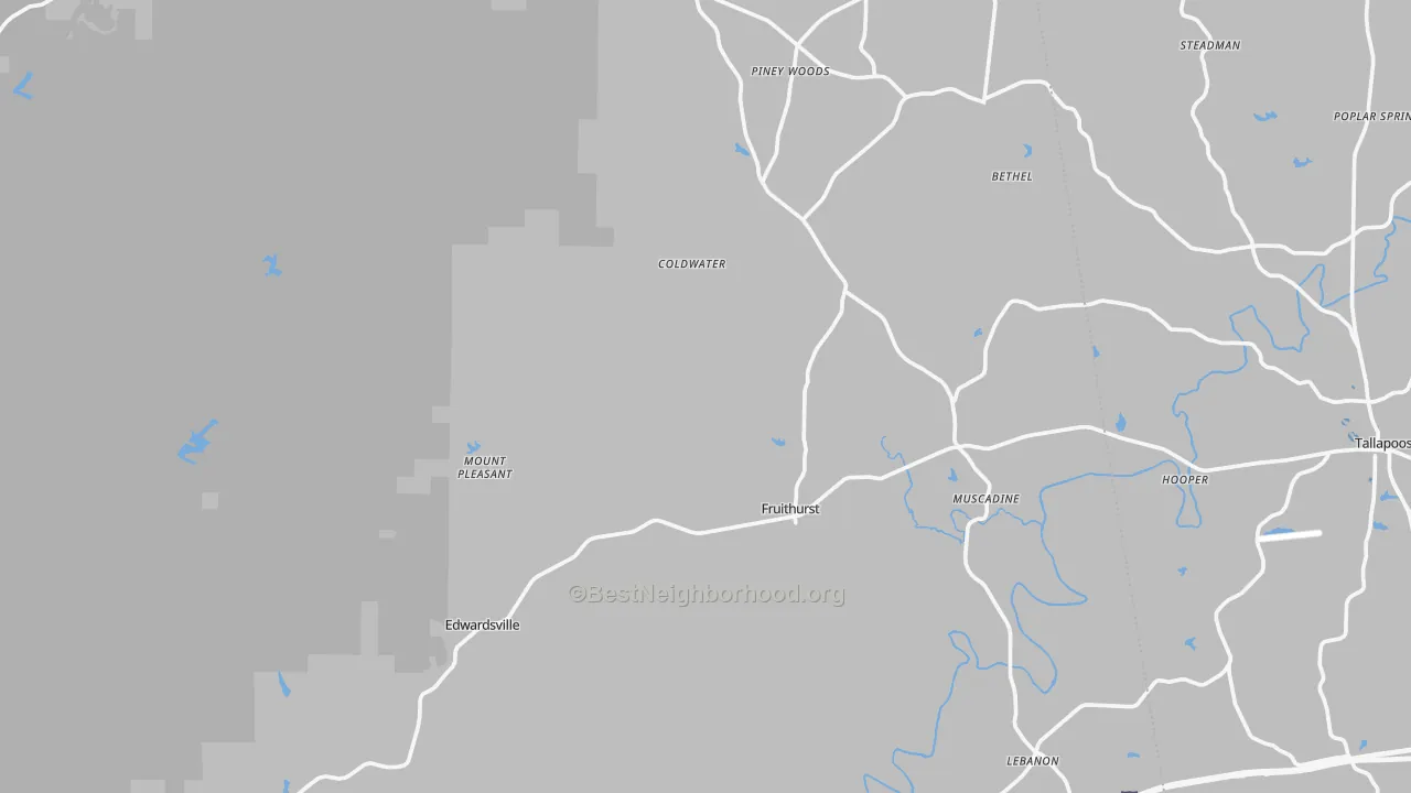 Transit Grade map of Fruithurst, AL