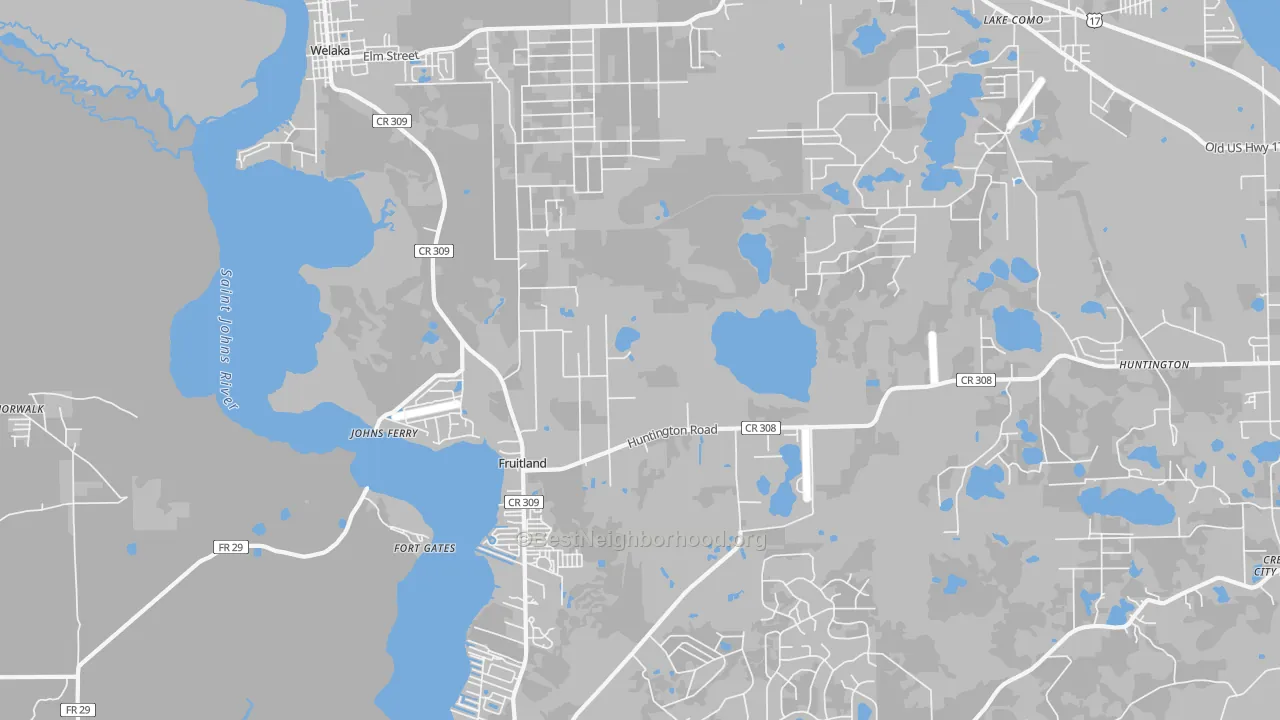 Transit Grade map of Fruitland, FL