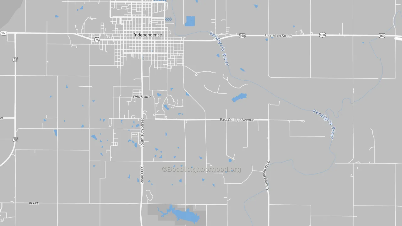 Transit Grade map of Fruitland, KS