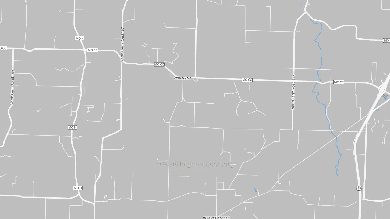 Transit Grade map of Fruitland, MO