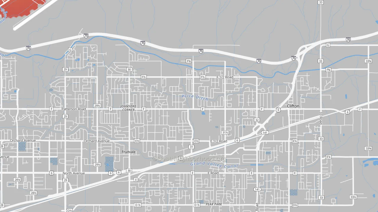 Transit Grade map of Fruitvale, CO