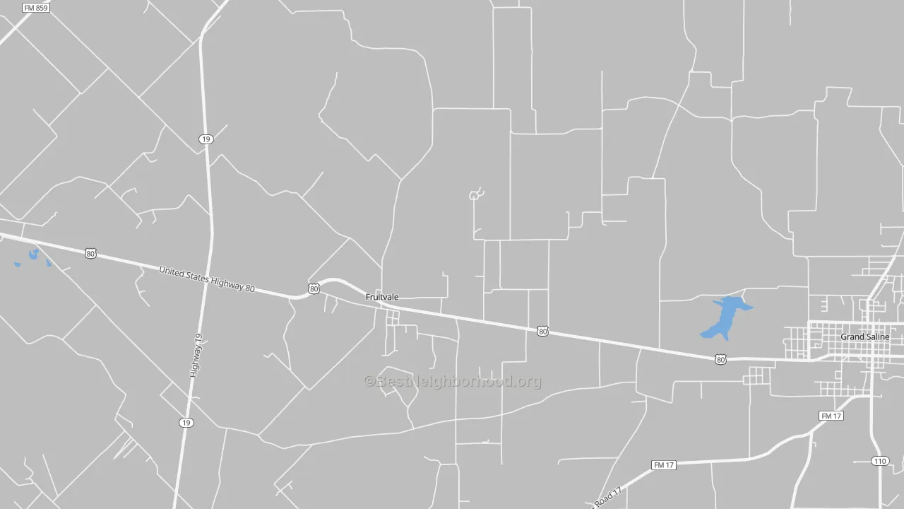 Transit Grade map of Fruitvale, TX