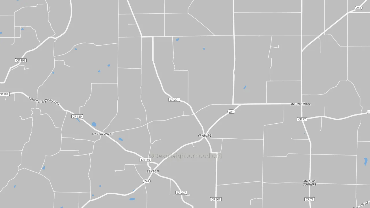 Transit Grade map of Fryburg, OH