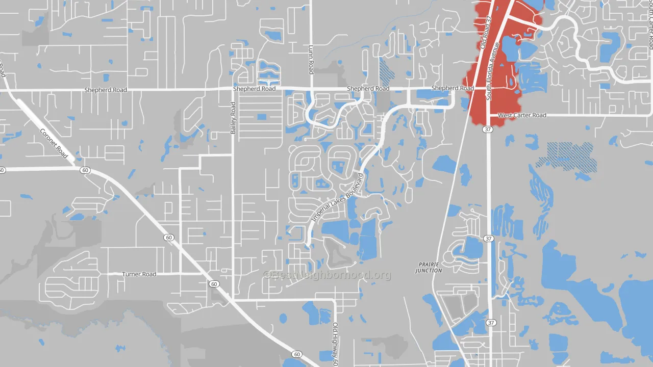 Transit Grade map of Fuller Heights, FL