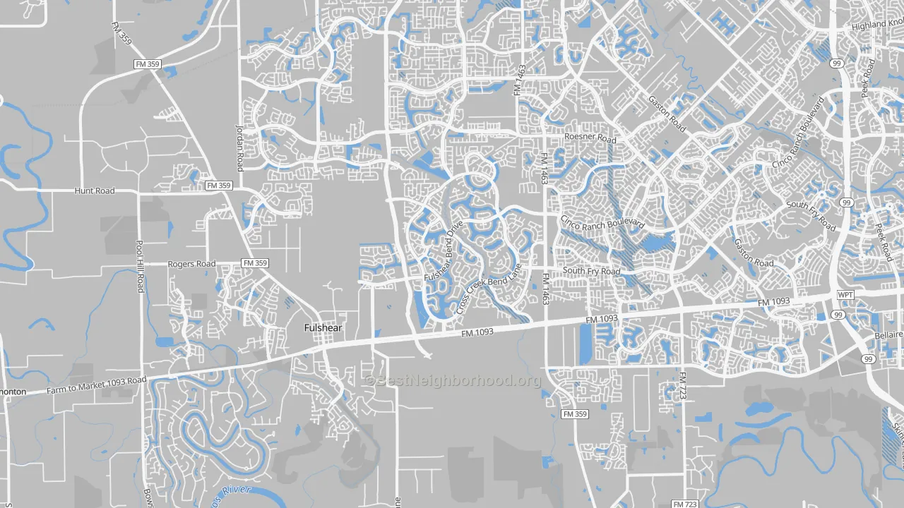 Transit Grade map of Fulshear, TX