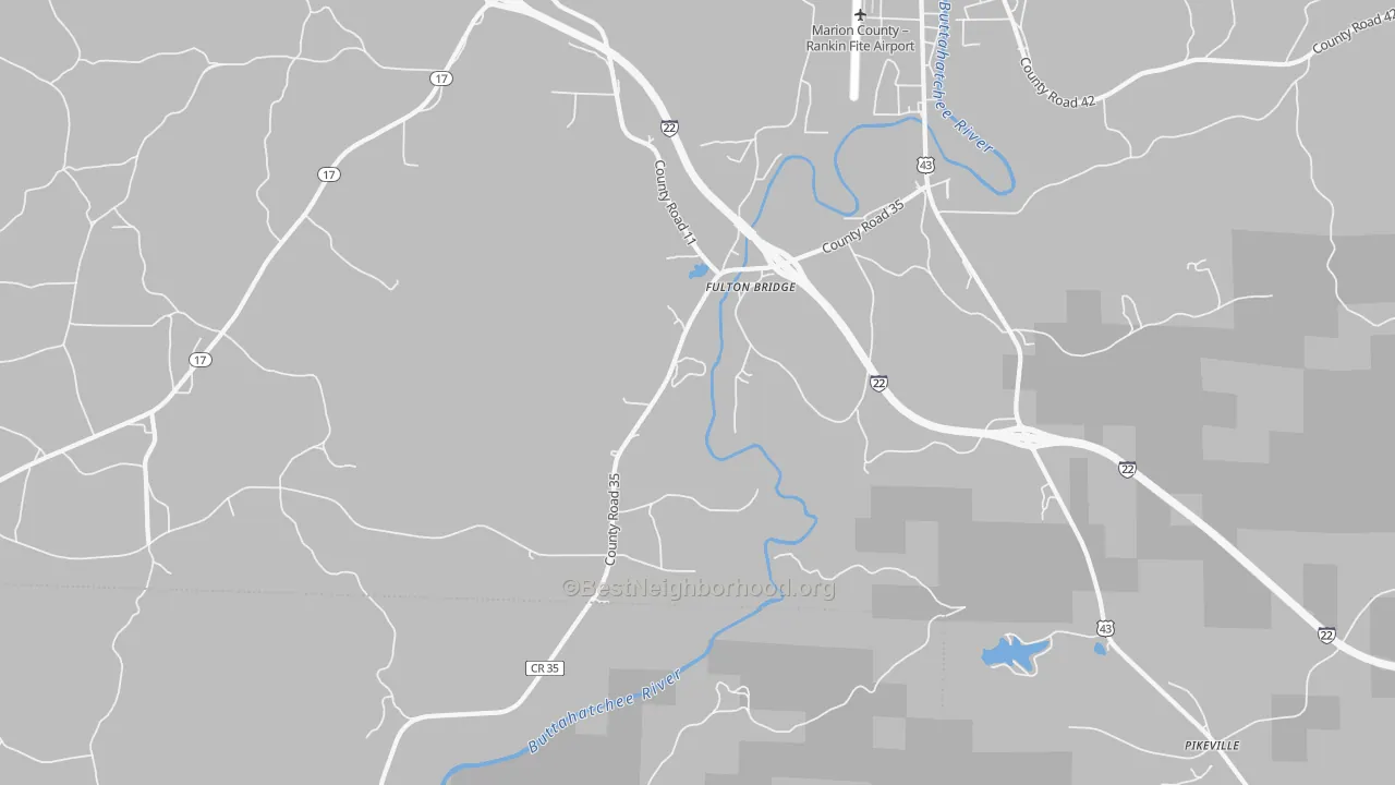 Transit Grade map of Fulton Bridge, AL