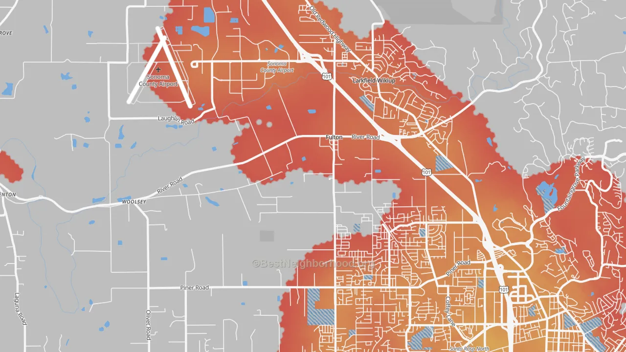 Transit Grade map of Fulton, CA