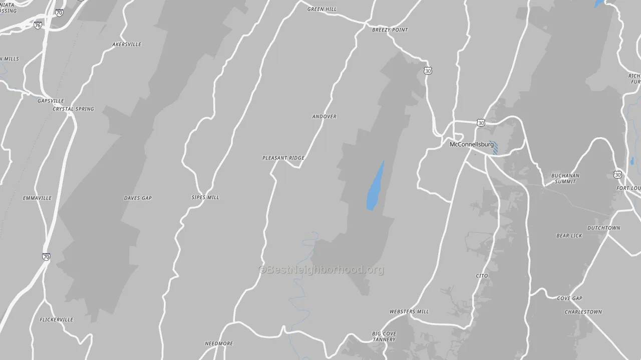 Transit Grade map of Fulton County, PA