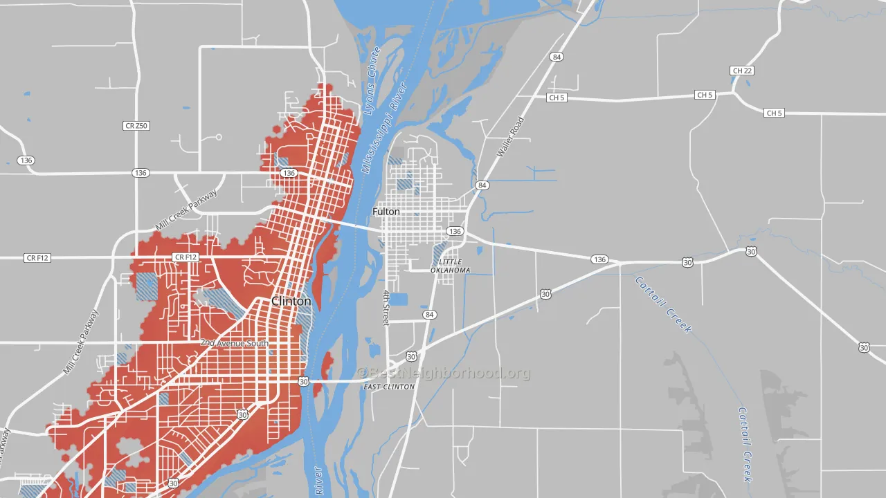Transit Grade map of Fulton, IL