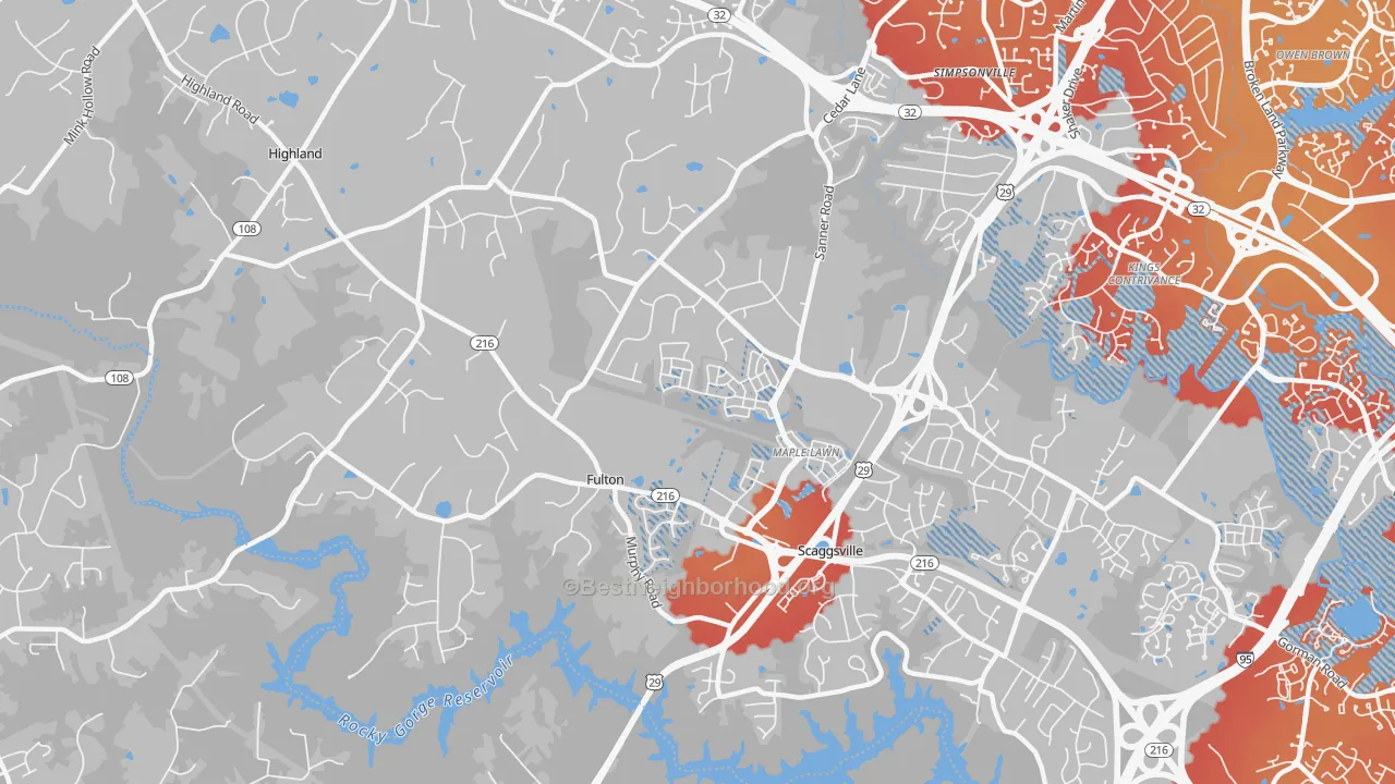 Transit Grade map of Fulton, MD
