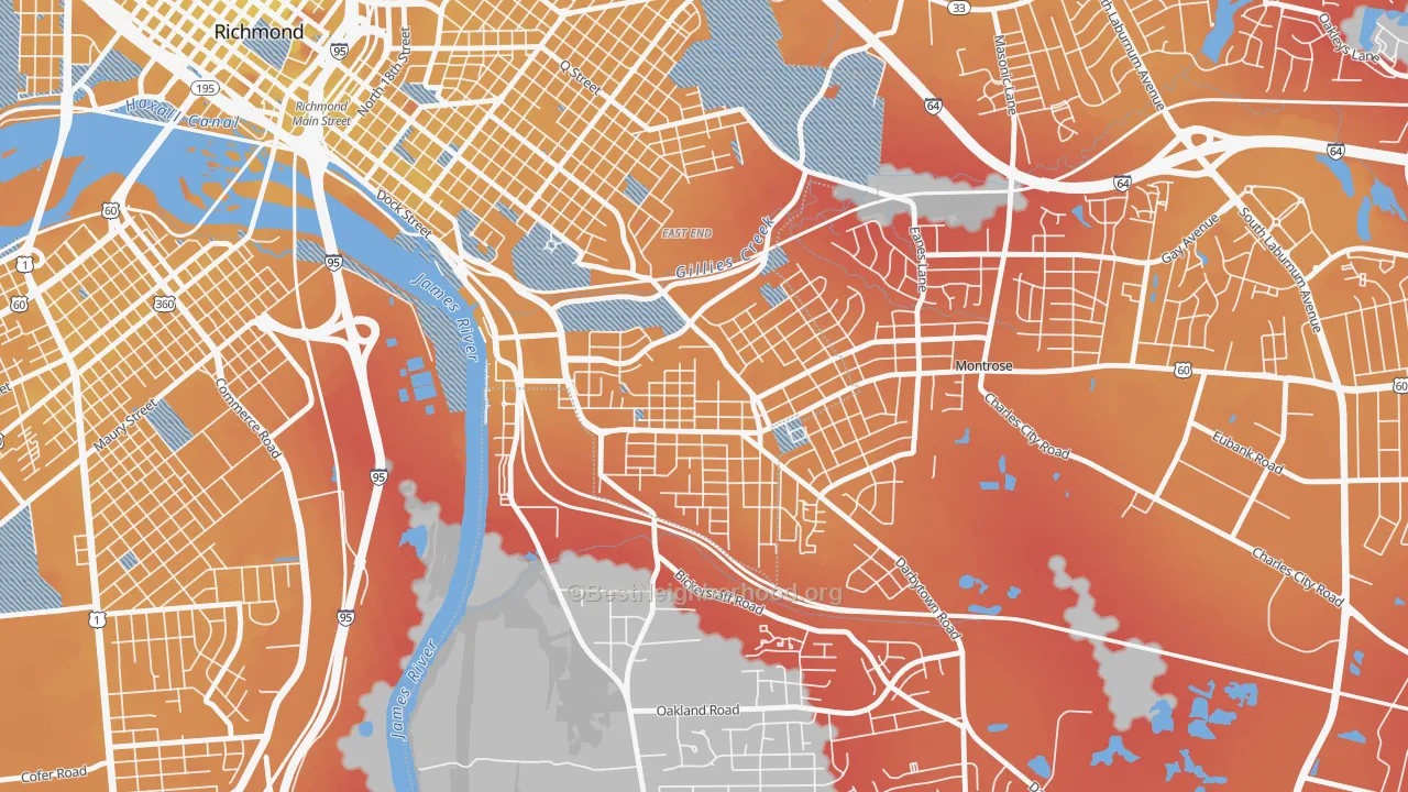 Transit Grade map of Fulton, Montrose Heights, VA