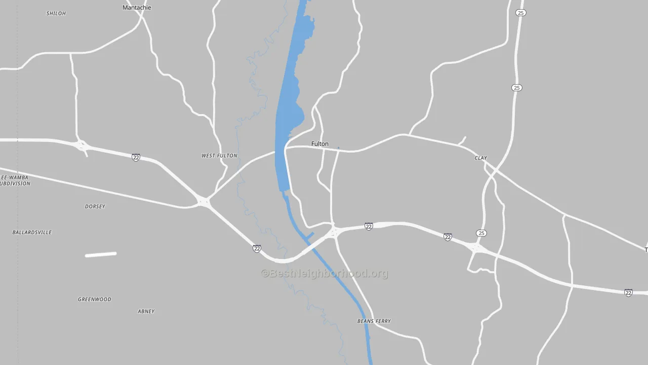 Transit Grade map of Fulton, MS