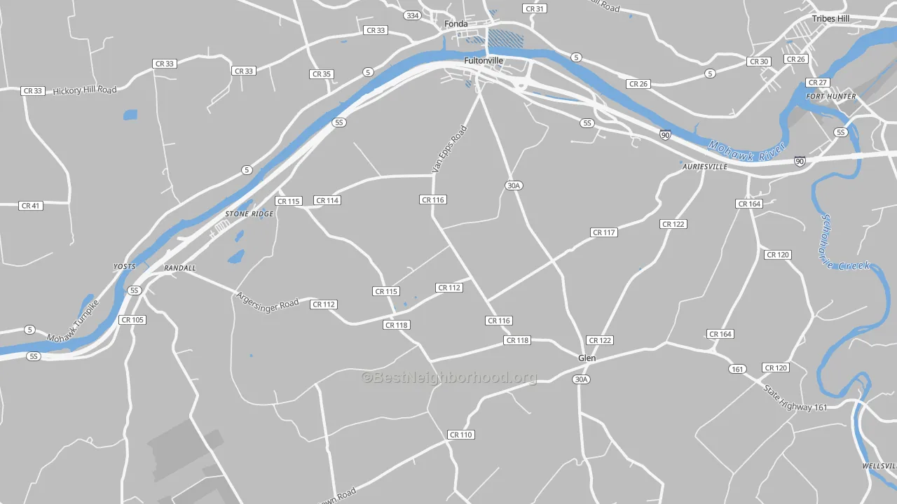 Transit Grade map of Fultonville, NY