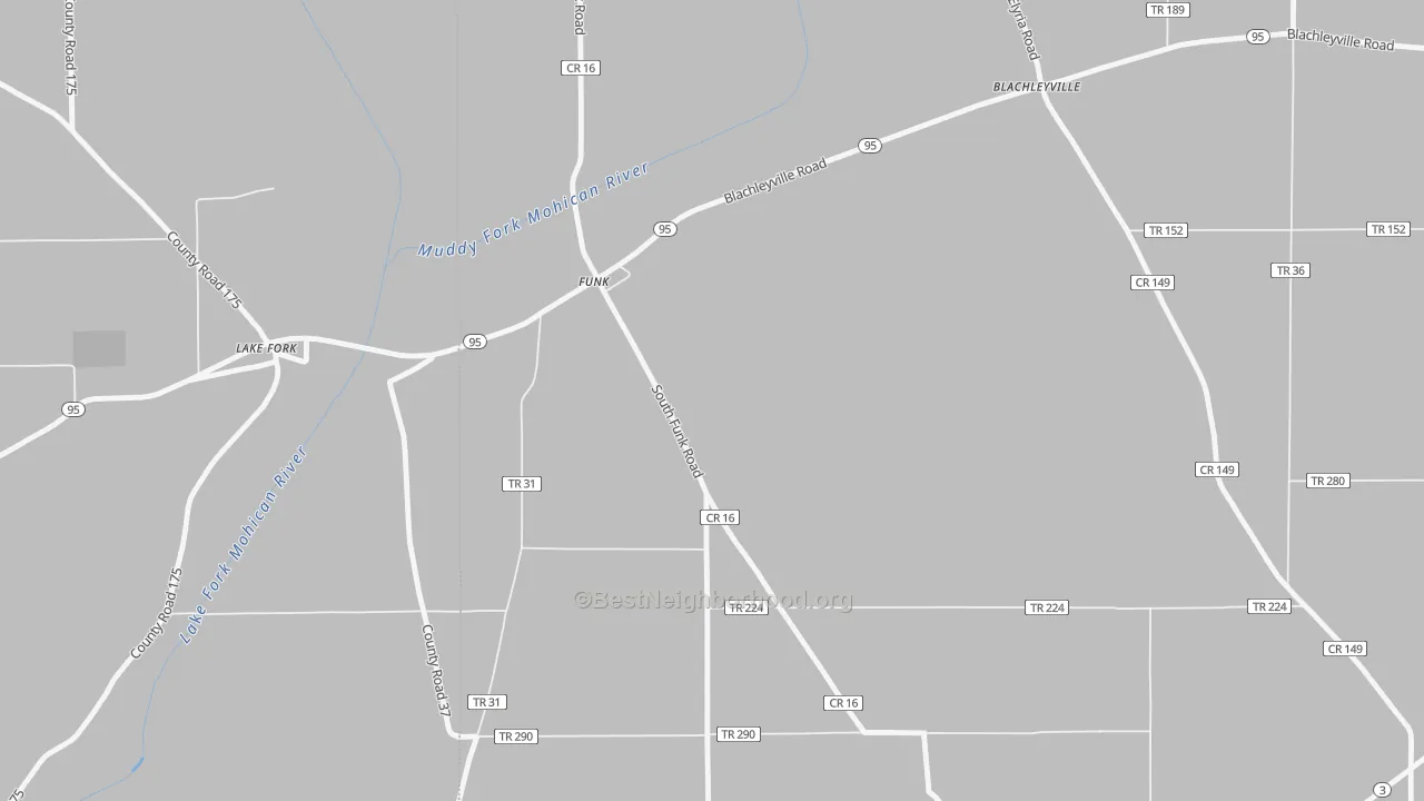 Transit Grade map of Funk, OH