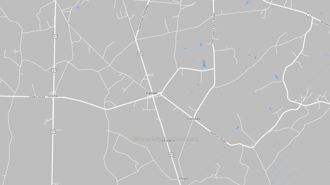 Transit Grade map of Furman, SC