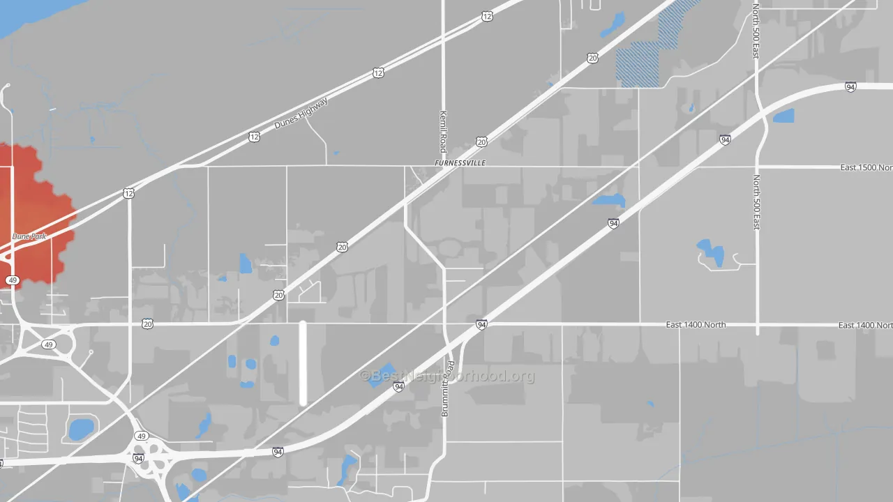 Transit Grade map of Furnessville, IN
