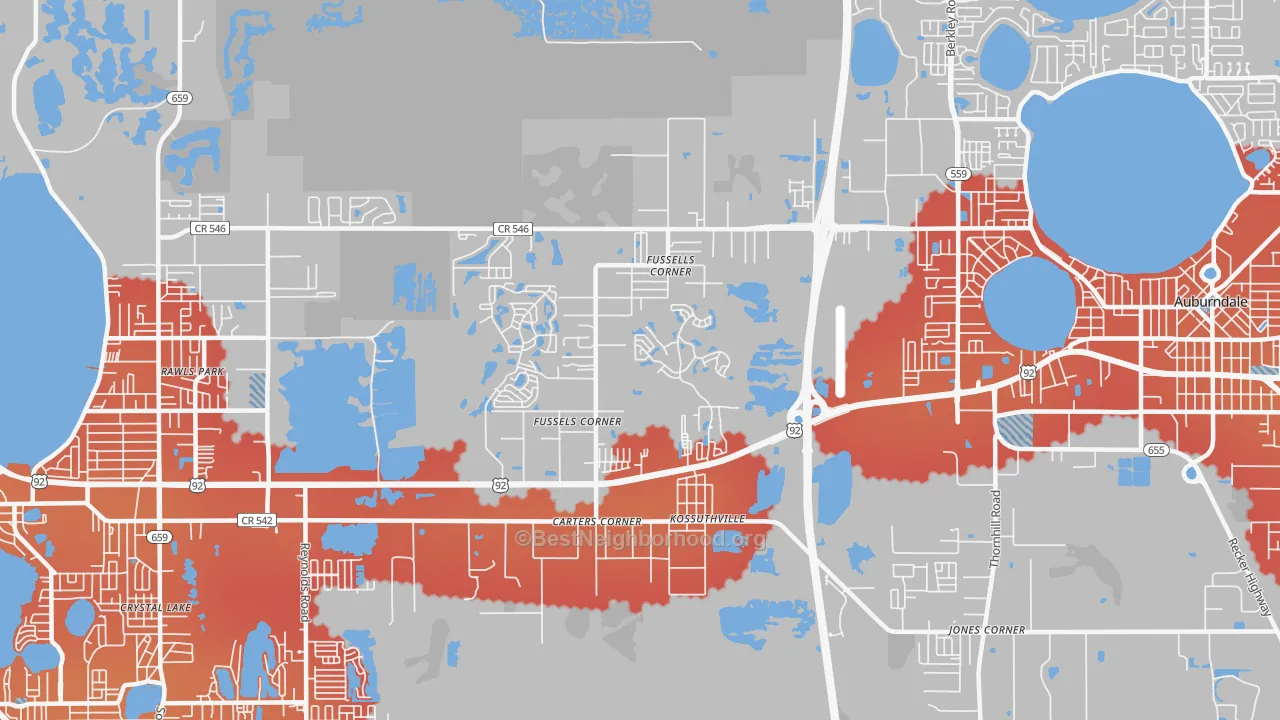 Transit Grade map of Fussels Corner, FL