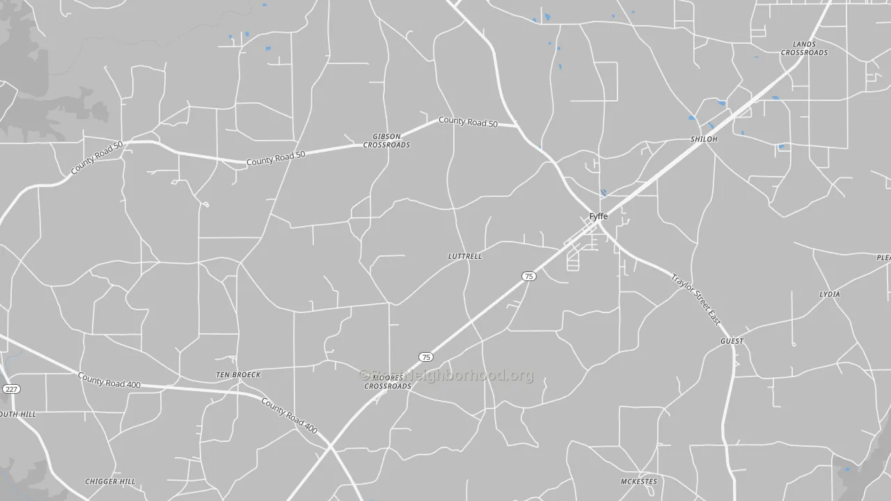 Transit Grade map of Fyffe, AL