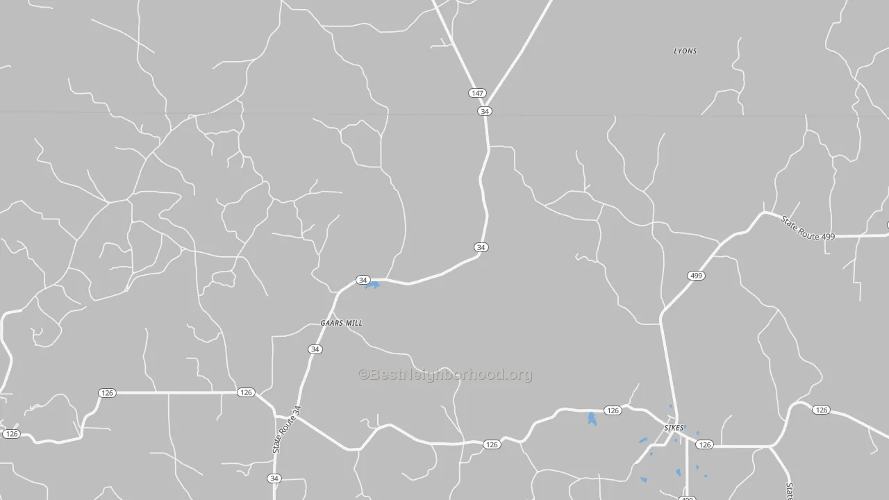 Transit Grade map of Gaars Mill, LA