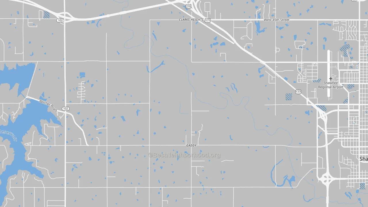 Transit Grade map of Gaddy, OK