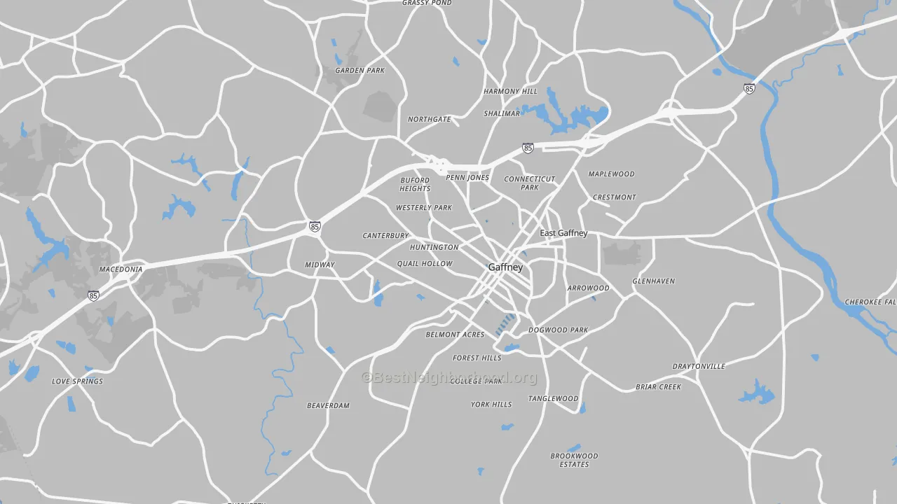 Transit Grade map of Gaffney, SC