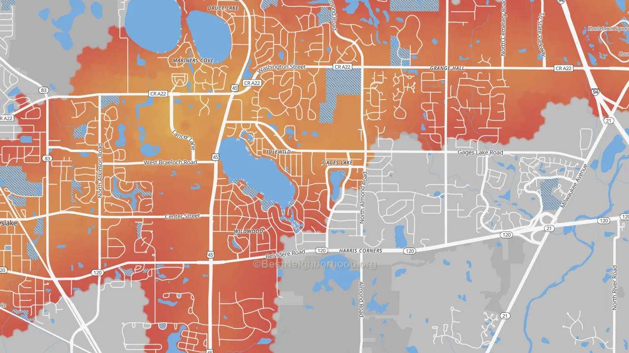 Transit Grade map of Gages Lake, IL