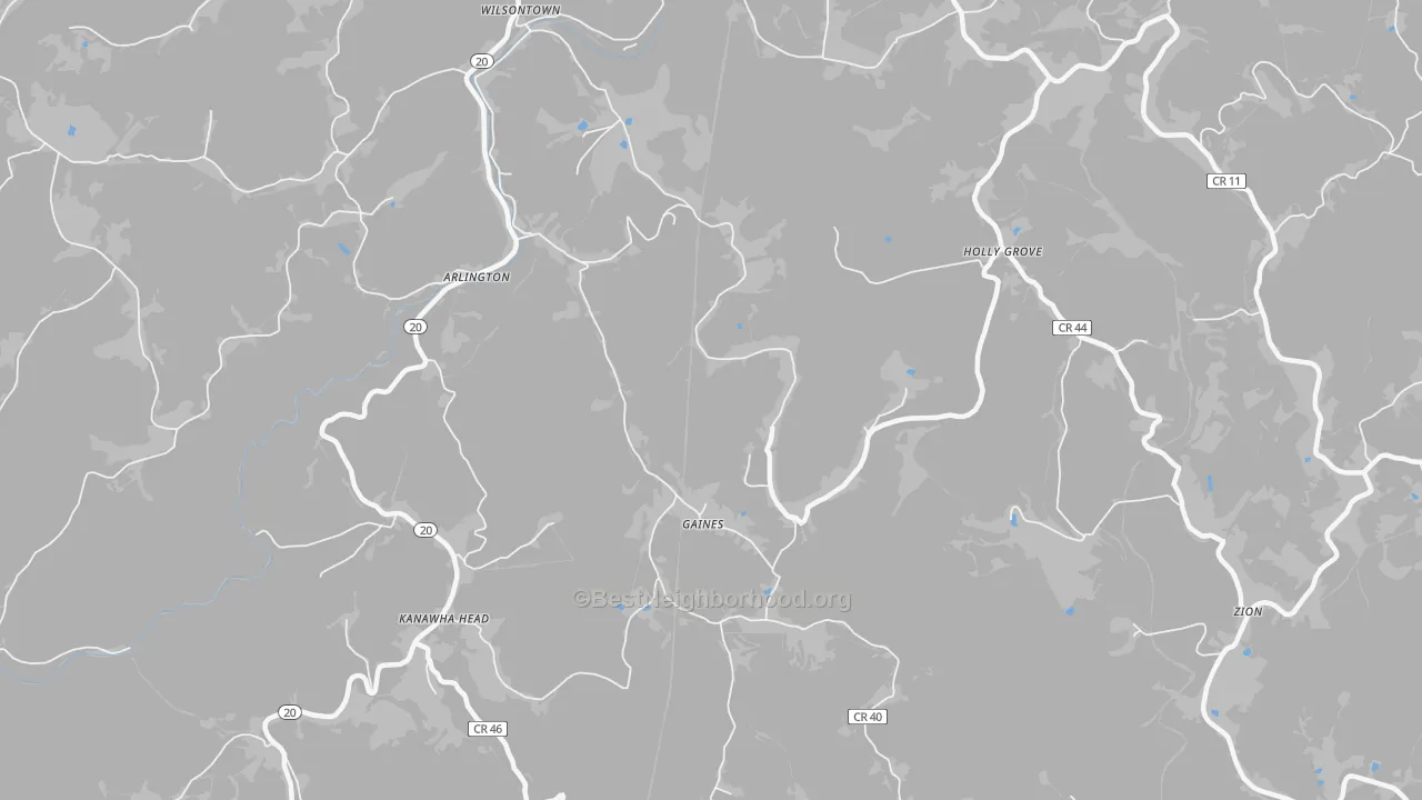 Transit Grade map of Gaines, WV