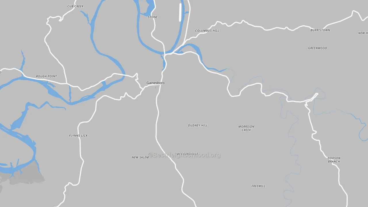 Transit Grade map of Gainesboro, TN