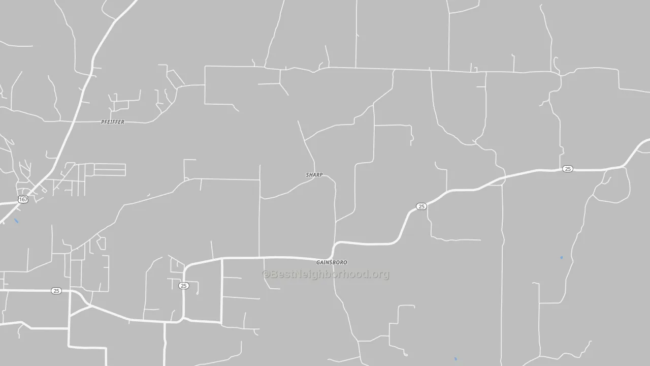 Transit Grade map of Gainsboro, AR