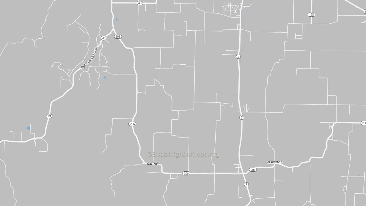 Transit Grade map of Gaither, AR