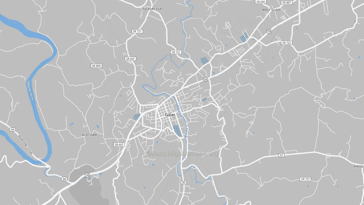Transit Grade map of Galax City, VA