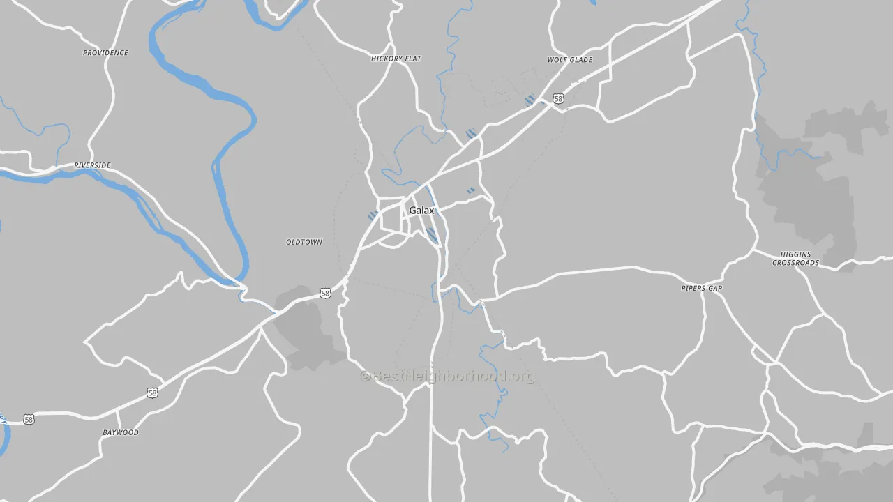 Transit Grade map of Galax, VA
