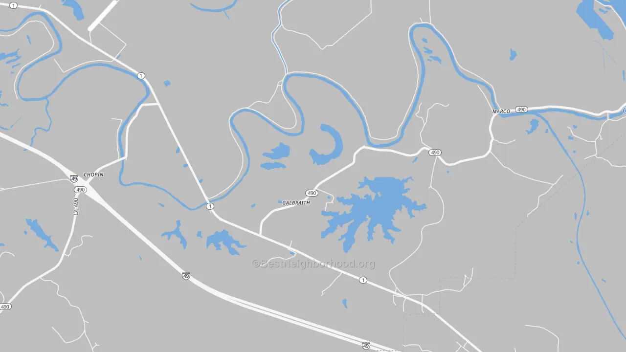 Transit Grade map of Galbraith, LA