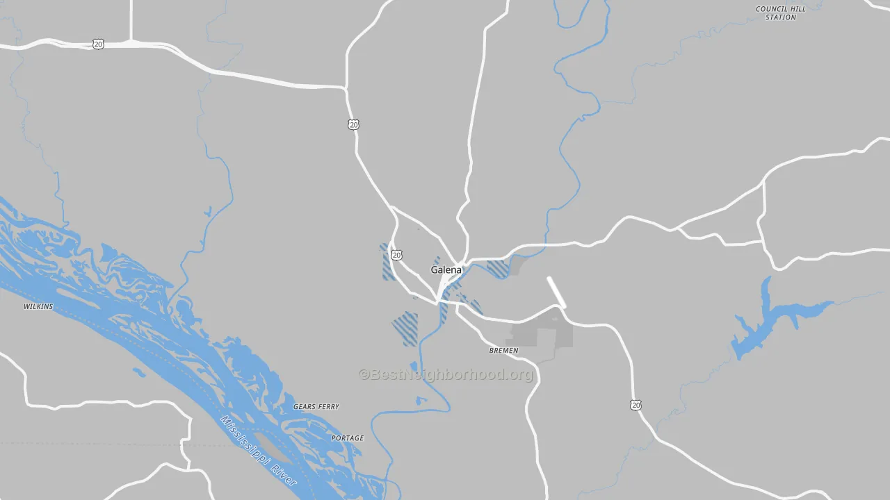 Transit Grade map of Galena, IL