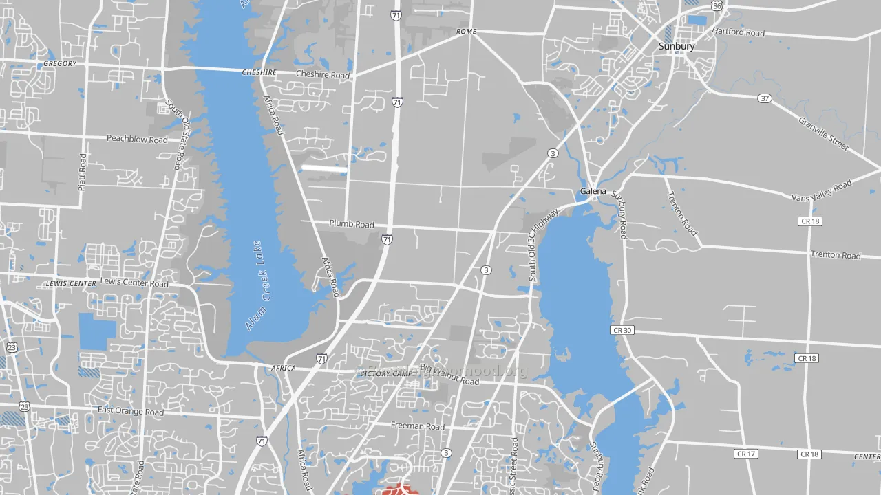 Transit Grade map of Galena, OH