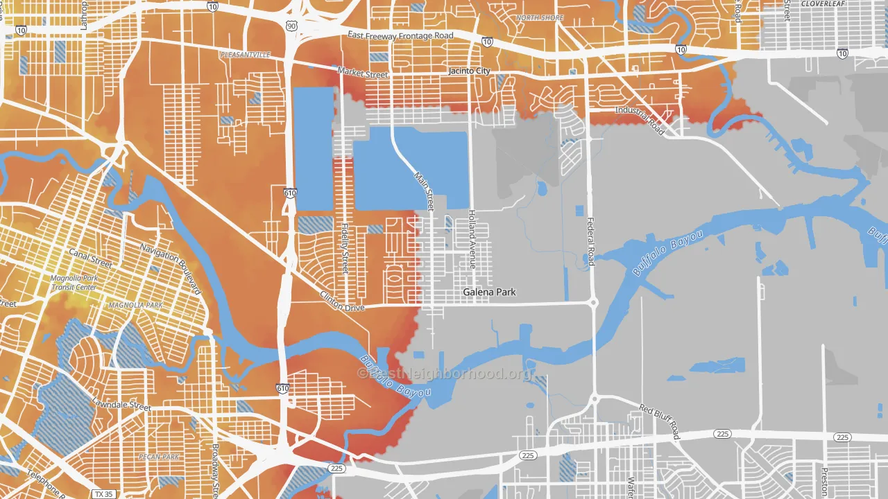 Transit Grade map of Galena Park, TX