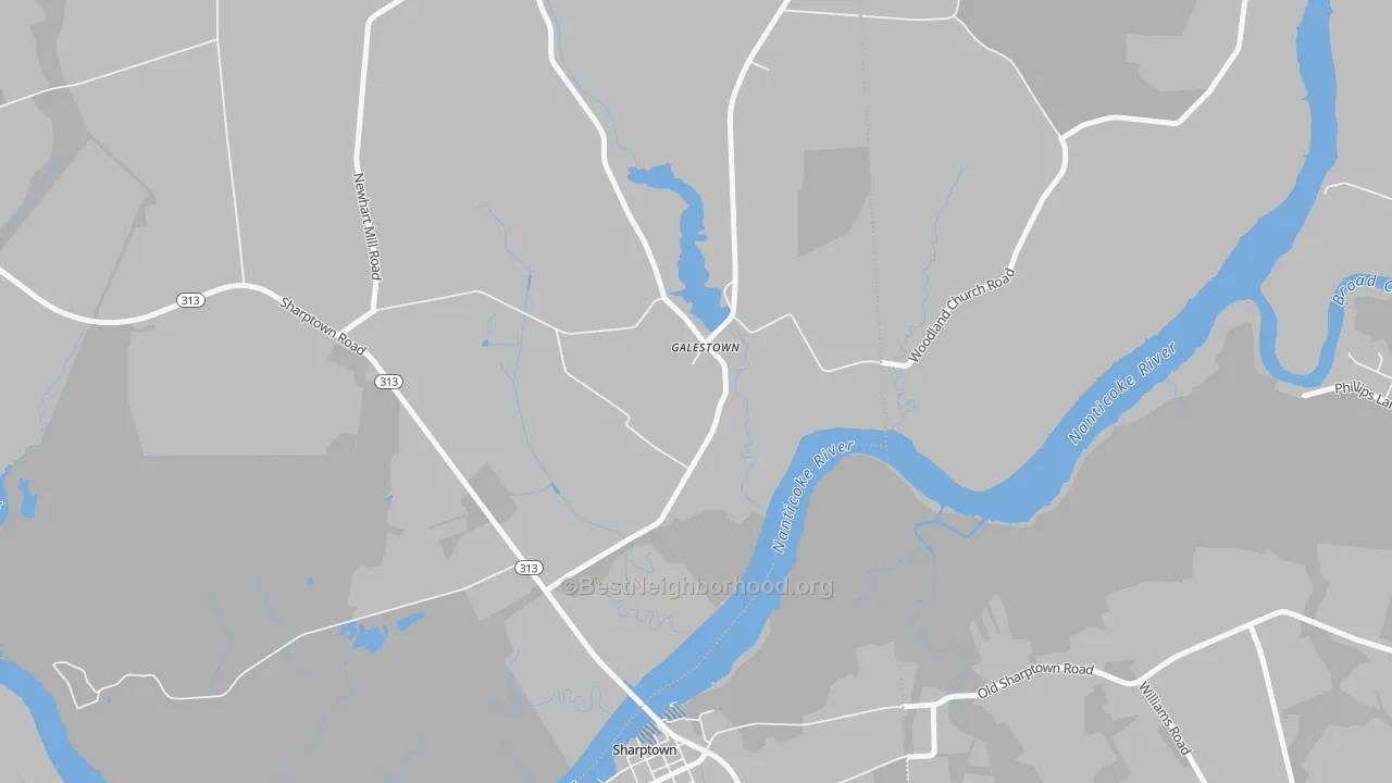 Transit Grade map of Galestown, MD