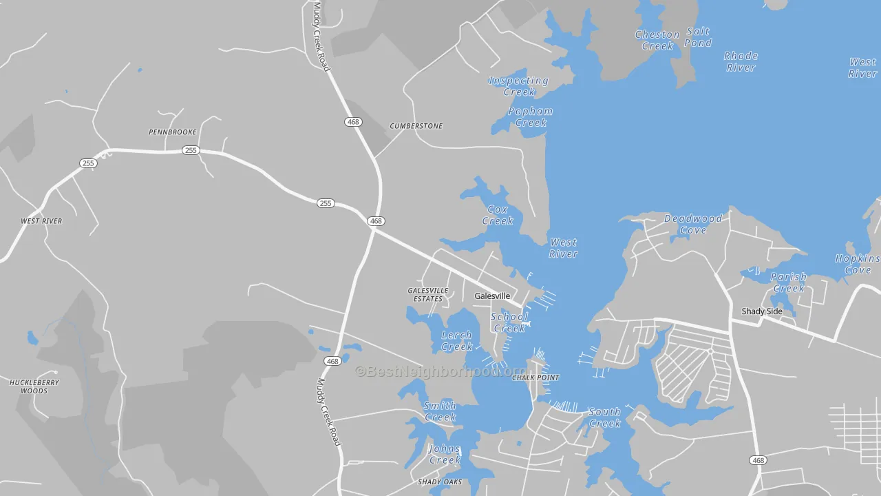 Transit Grade map of Galesville, MD