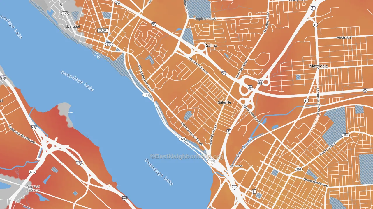Transit Grade map of Galeville, Liverpool, NY