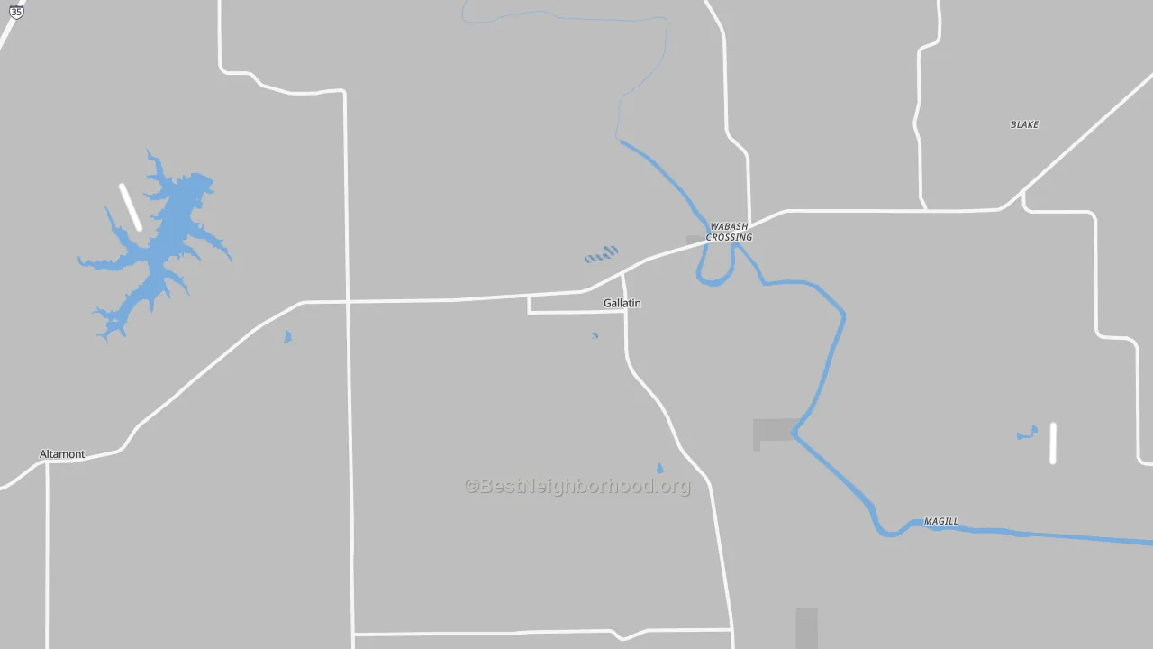 Transit Grade map of Gallatin, MO