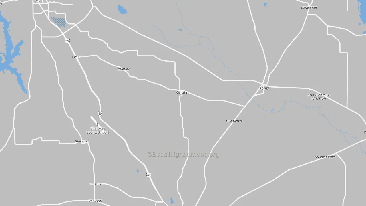 Transit Grade map of Gallatin, TX